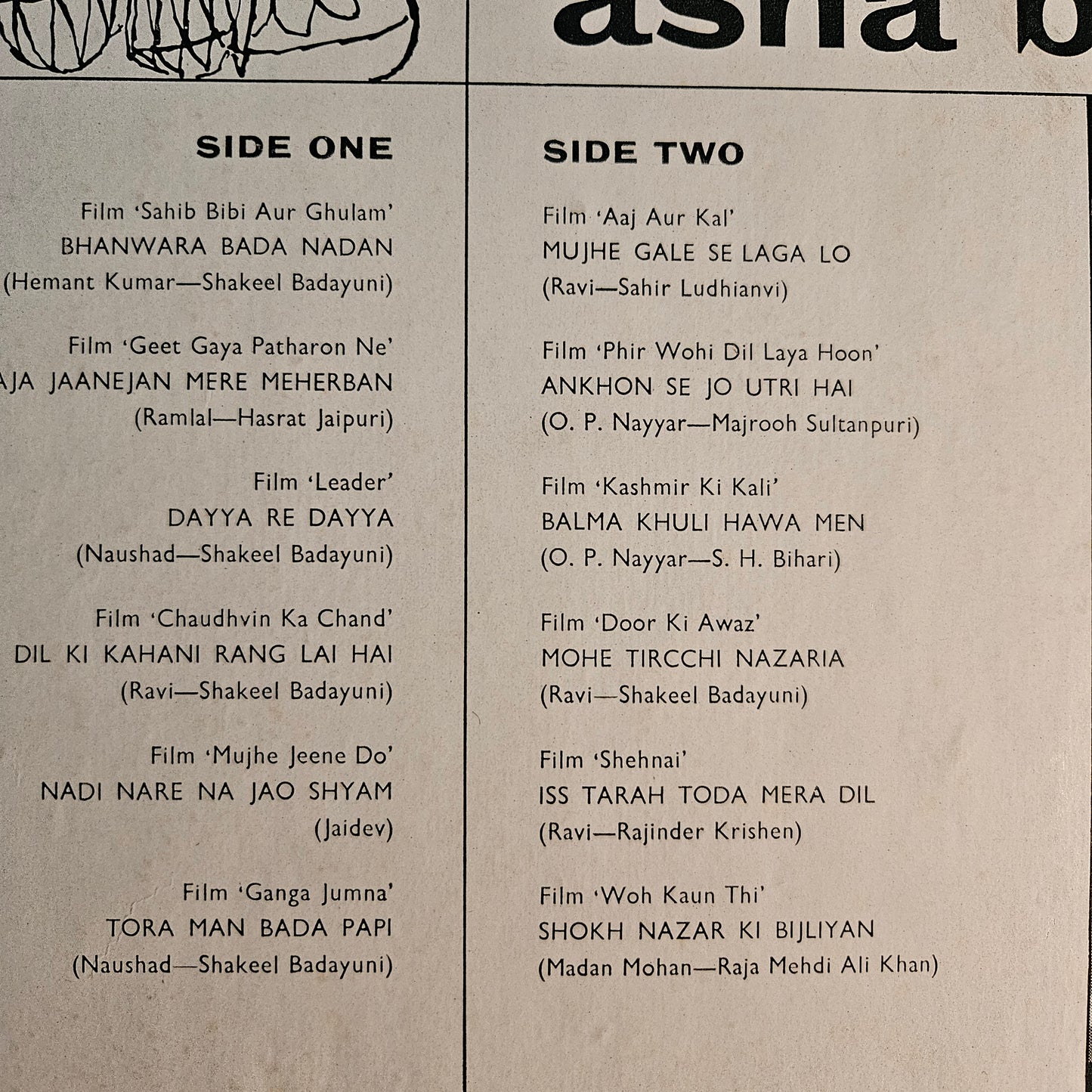Asha Bhosle 3 lps All time Superhit Albums in Near mint