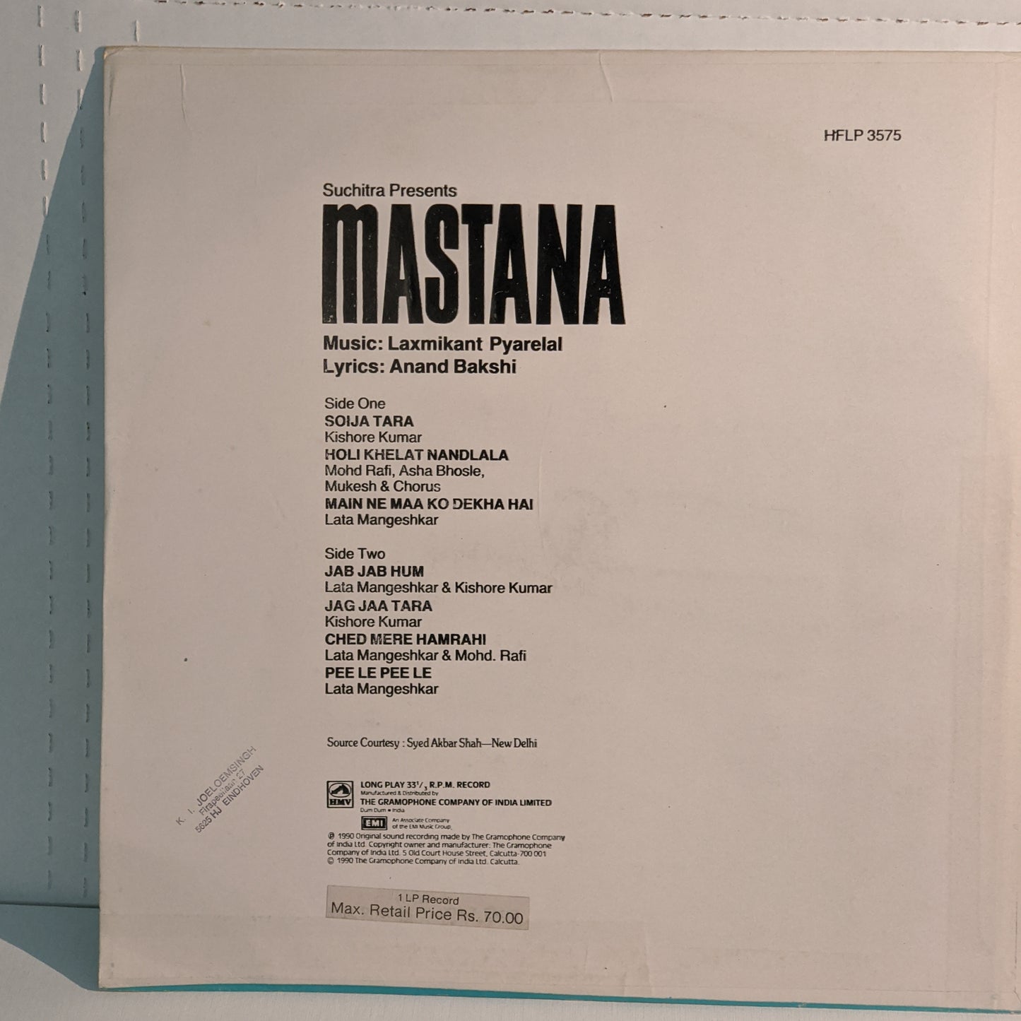 Mastana- Music by laxmikant pyarelal in Mint