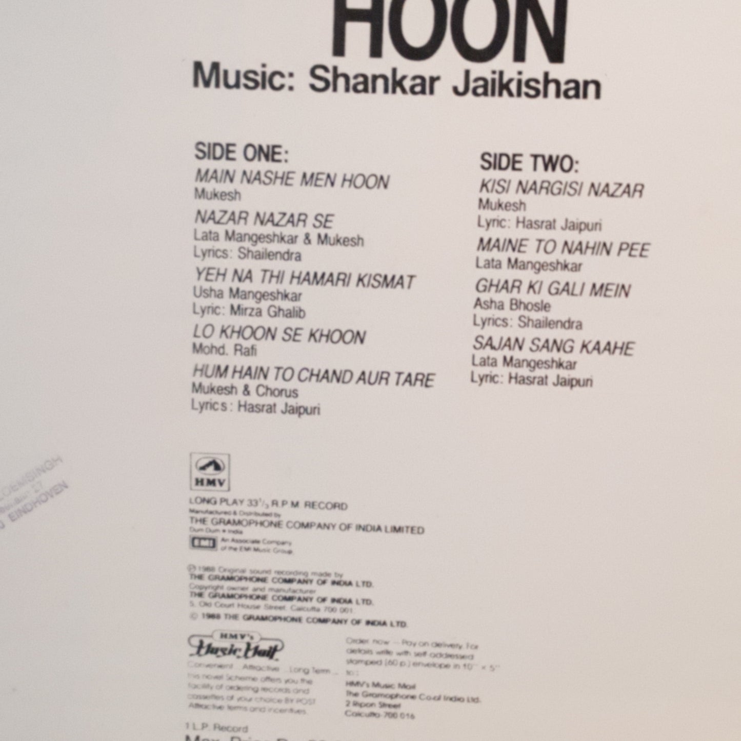 Main Nashe Men Hoon - Shankar Jaikishan - mint