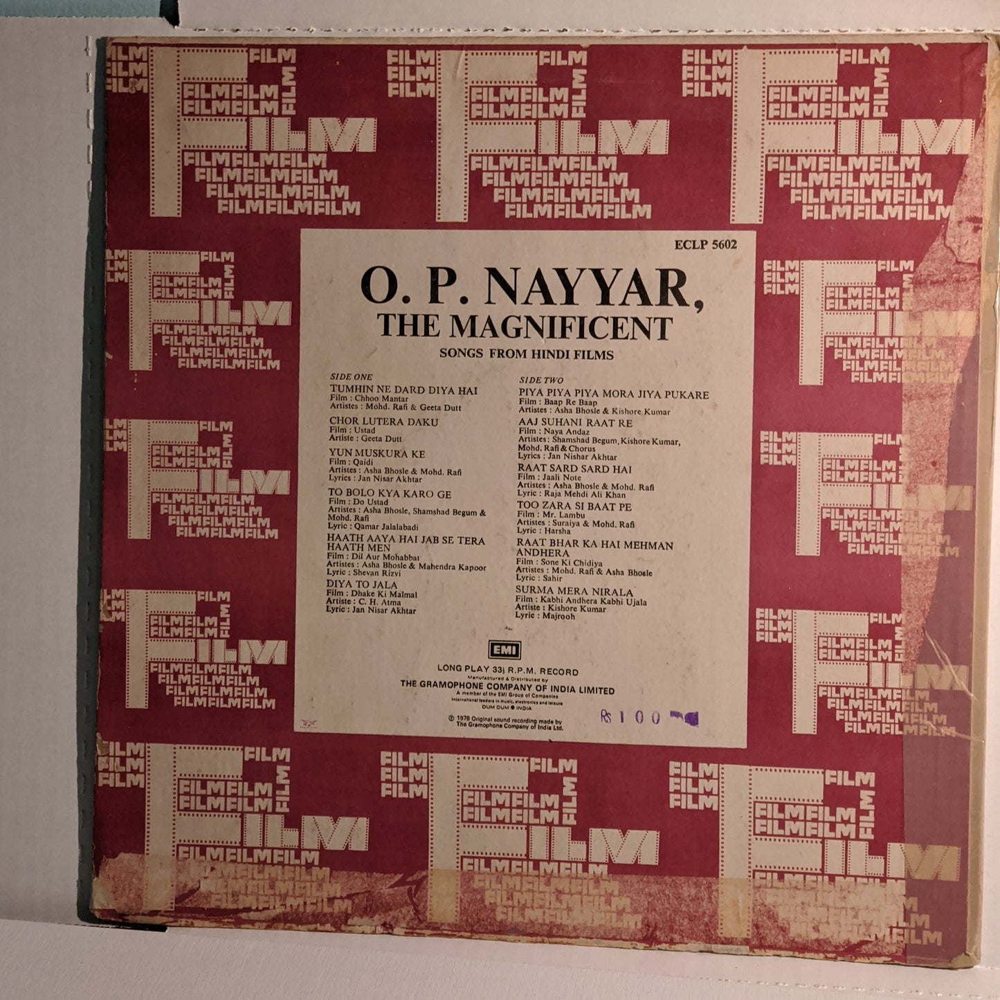 O P NAYYAR - The Magnificent O P Nayyar in VG+