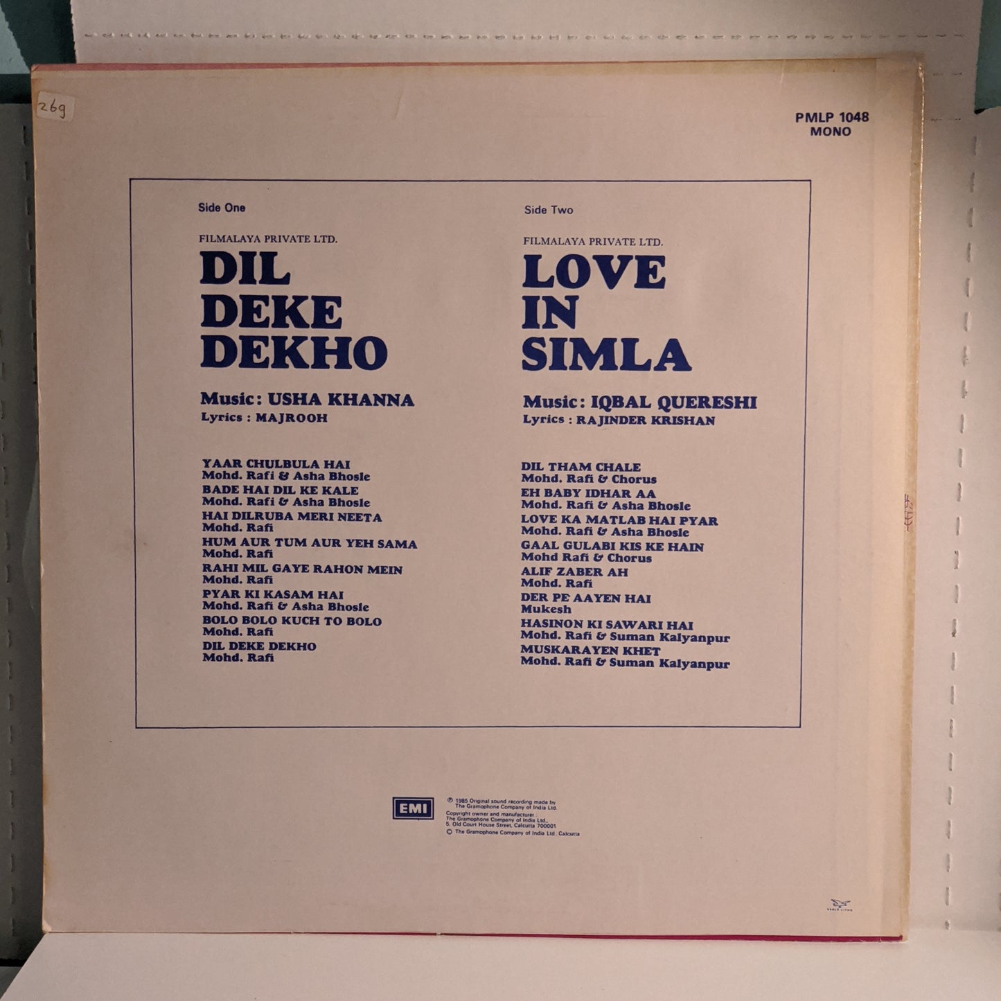 Dil Deke Dekho + Love in Simla - 2-in-1 LP VG+
