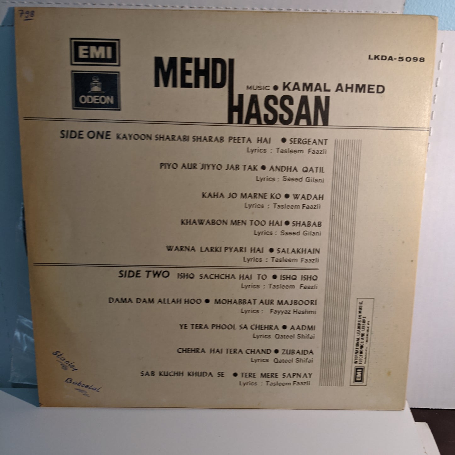 Mehdi hassan and kamal Ahmed Ghazals near Mint - Pakistan