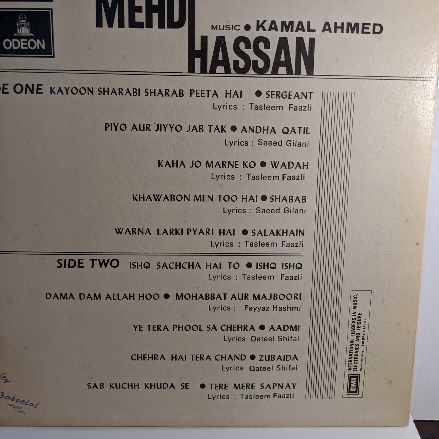 Mehdi hassan and kamal Ahmed Ghazals near Mint - Pakistan