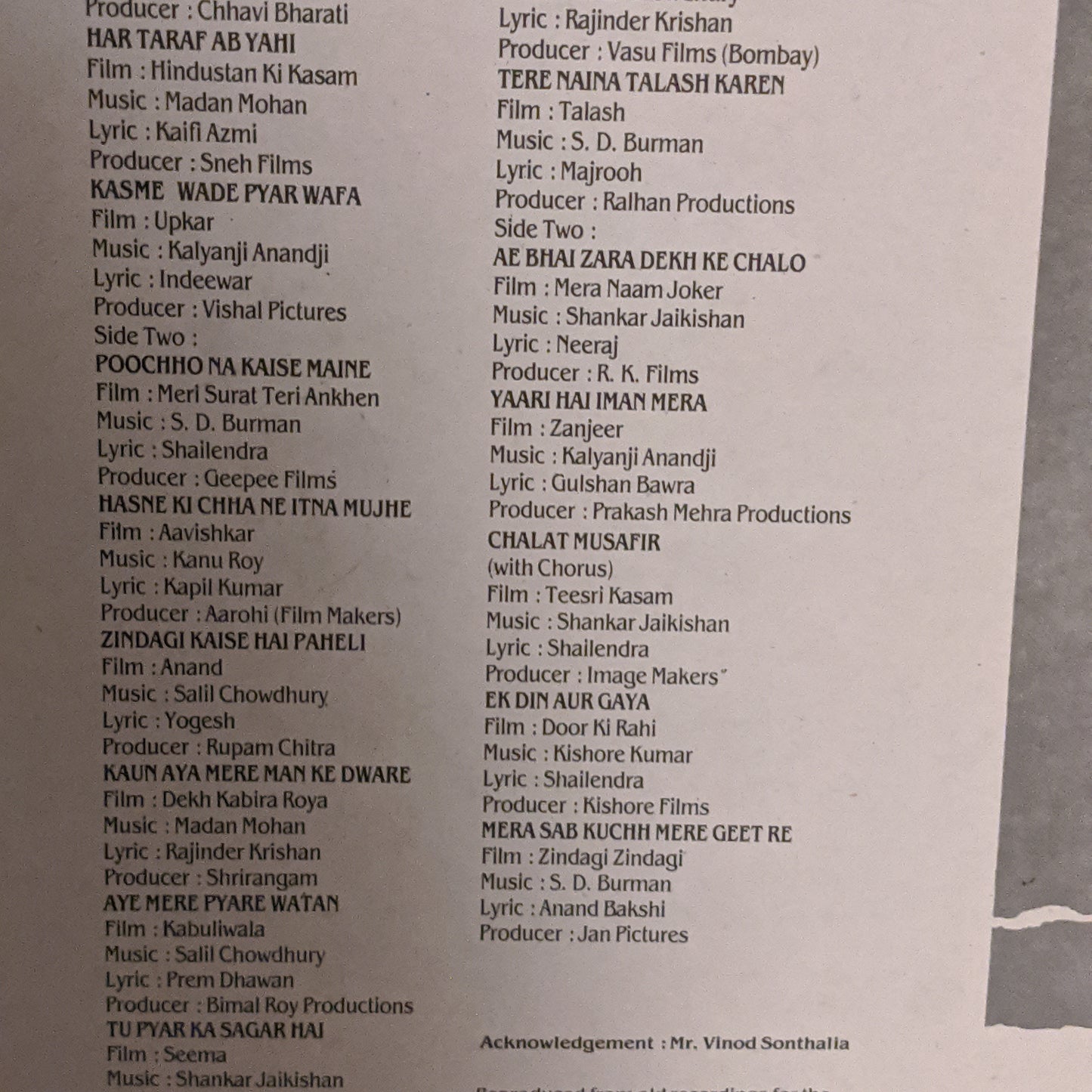 Manna Dey original - 2 LP set *Mint*