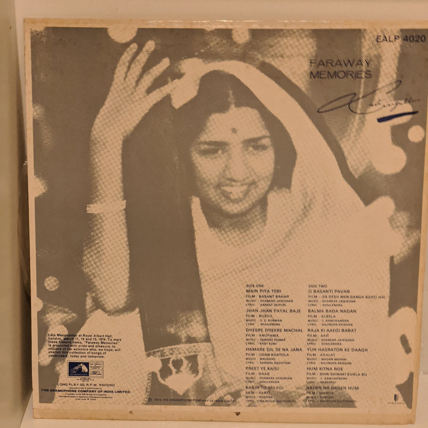 Lata Mangeshkar - FARAWAY MEMORIES original in Near MINT condition