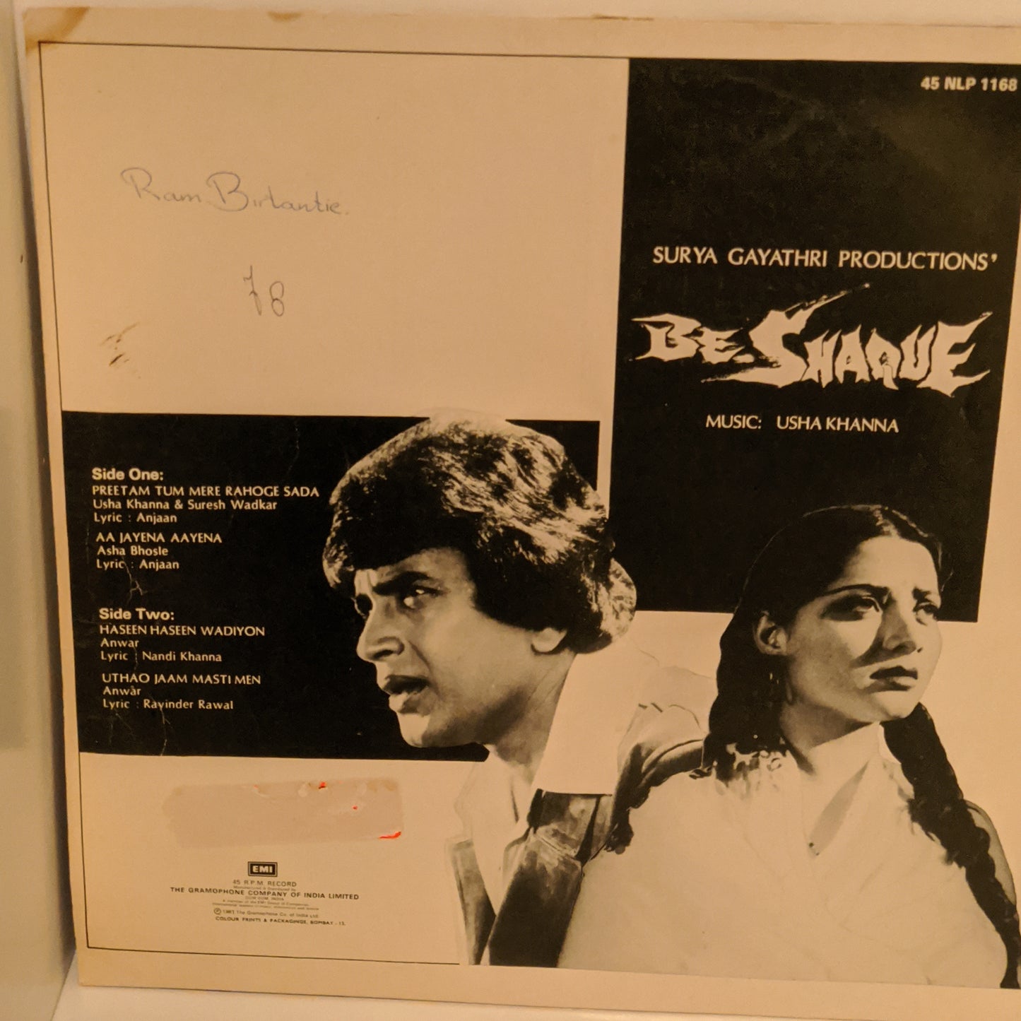 BE-SHAQUE - *Usha Khanna classic VG+