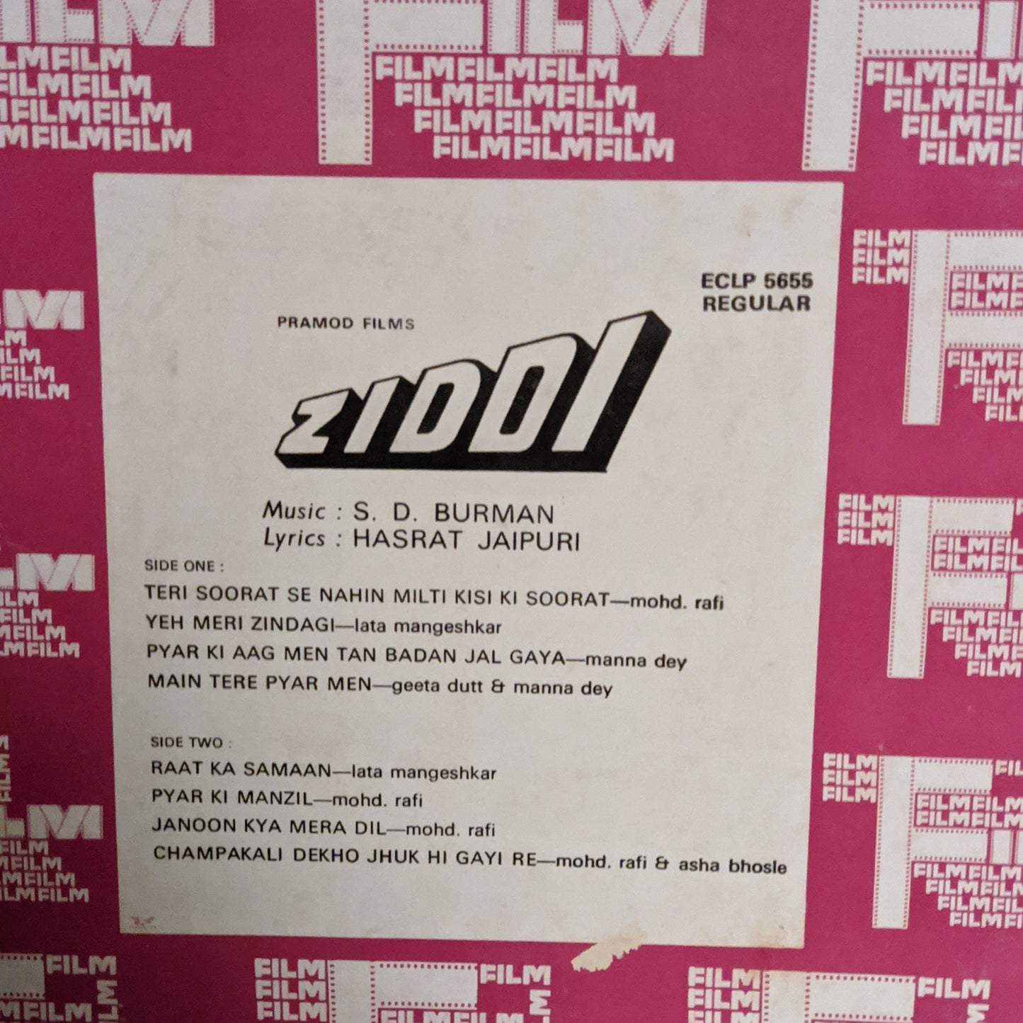 Near Mint Ziddi S D Burman.