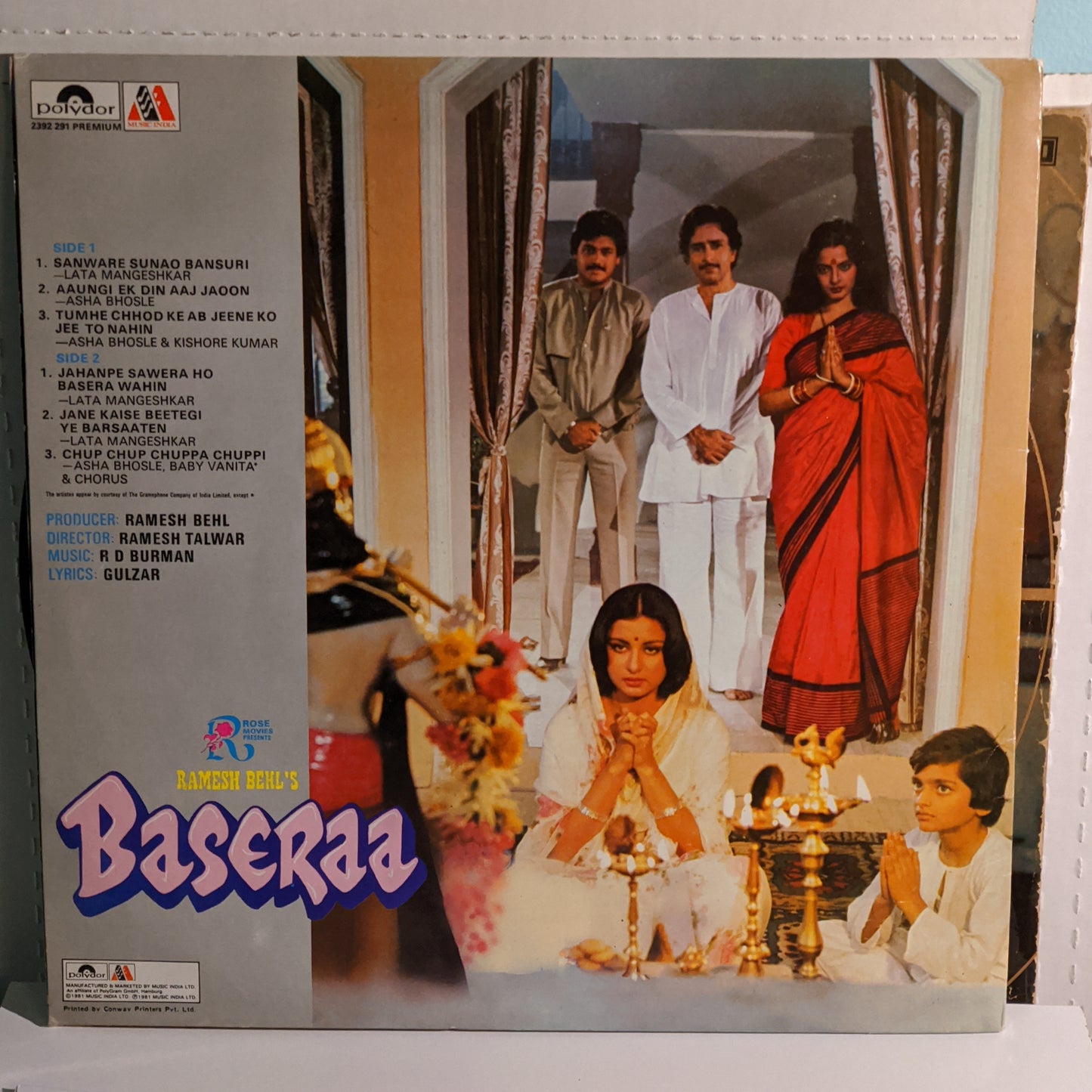 Basera - R D BURMAN and Gulzar and Lata in Near mint condition gatefold Premium