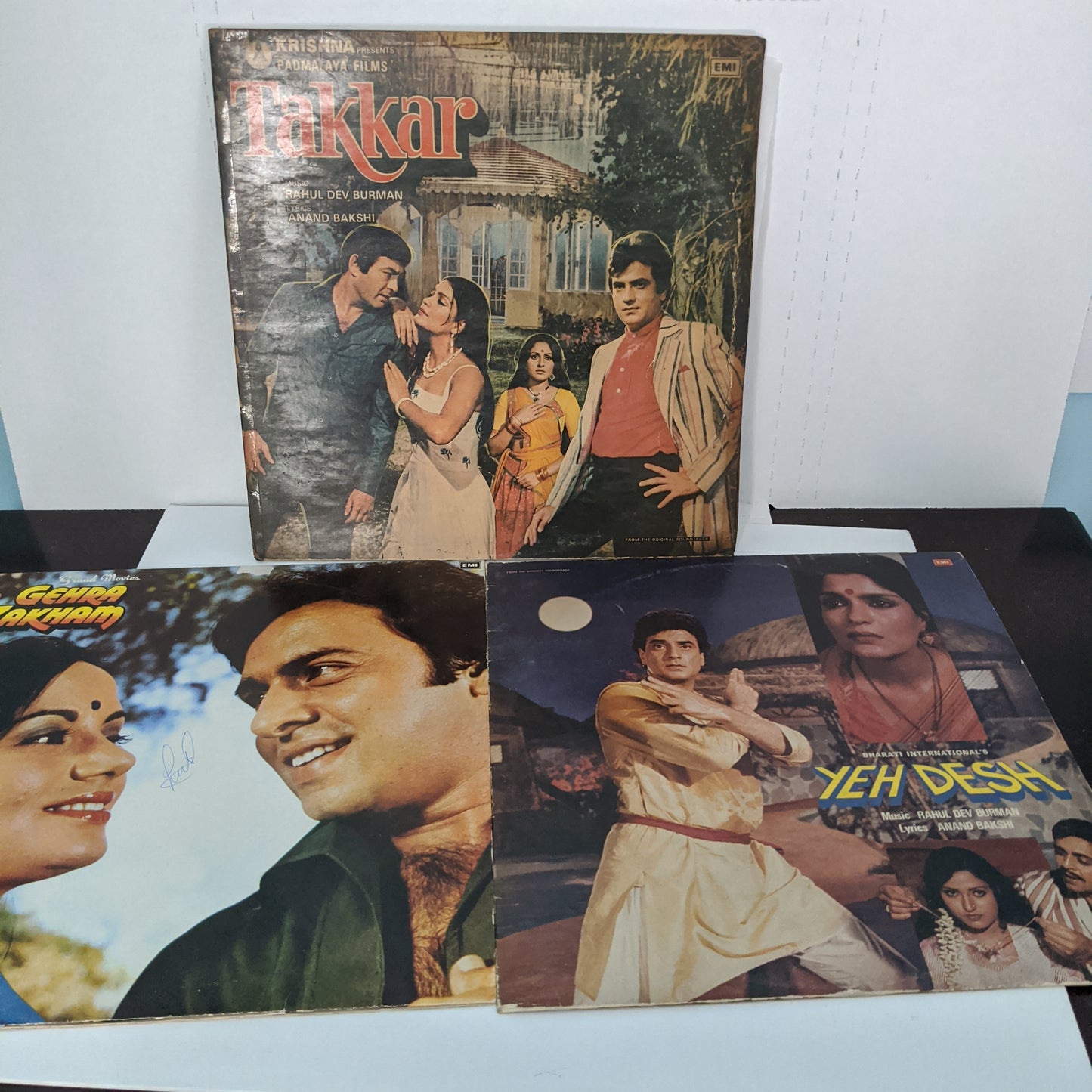 Takkar + Gehra Zakham + Yeh Desh - Music by R D Burman blast 3 LPs odd lot Psych funk