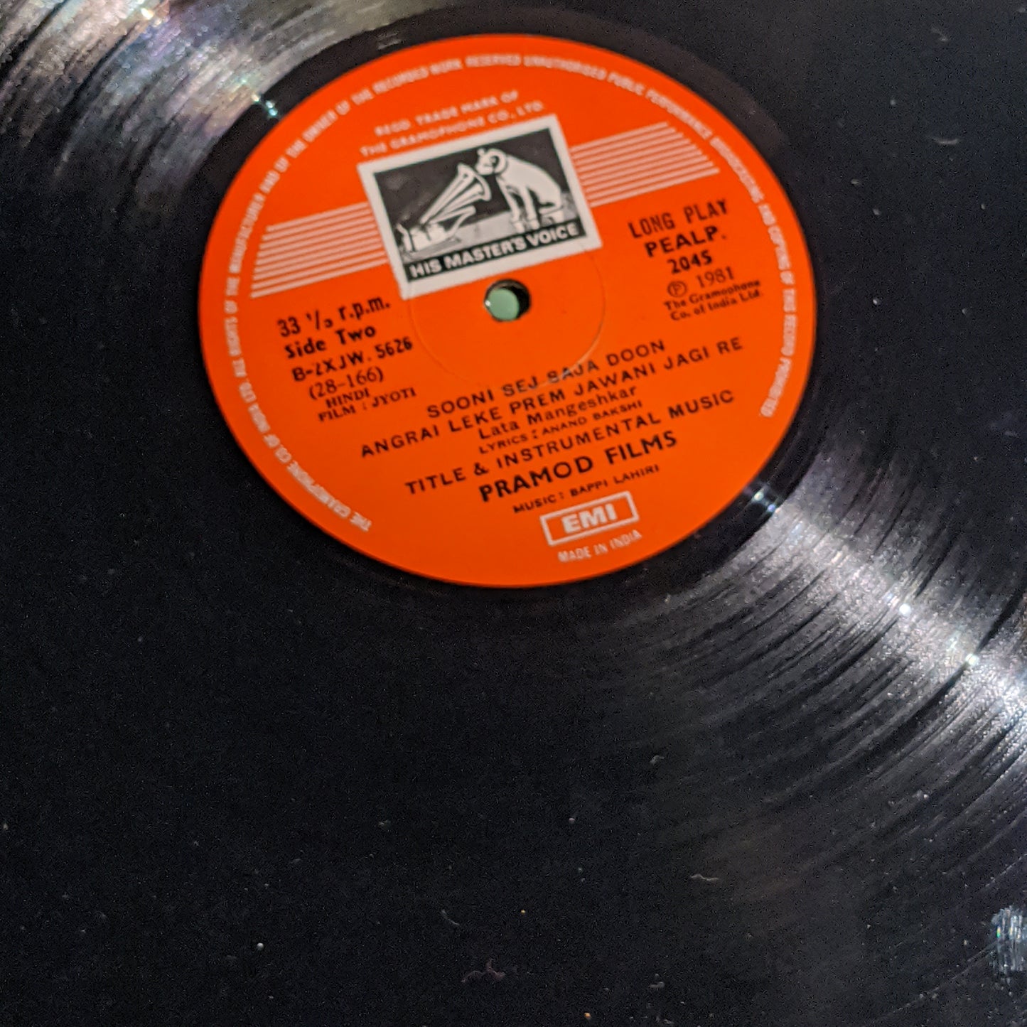 JYOTI - Bappi Lahiri record featuring ordiginal Thoda Resahm lagta hai