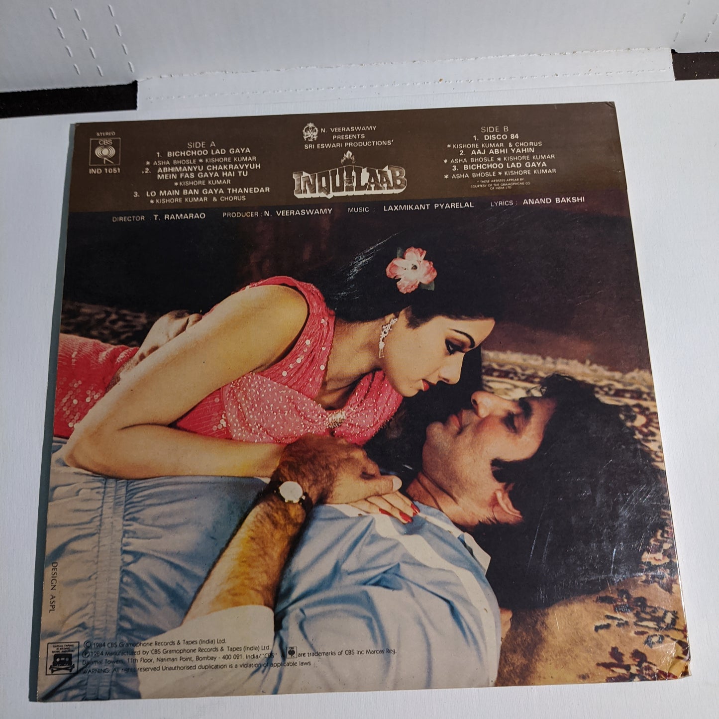 INQUILAAB - Laxmikant Pyarelal superhit CBS record in near mint