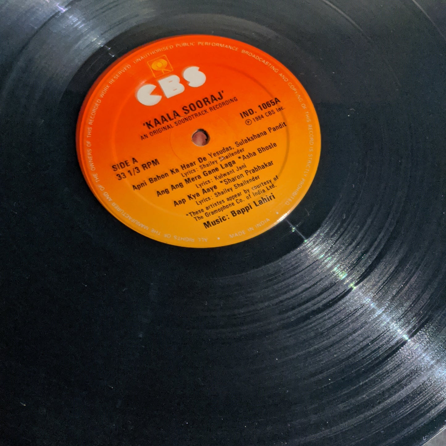 Kaala Sooraj - Bappi Lahiri Record in Near Mint condition