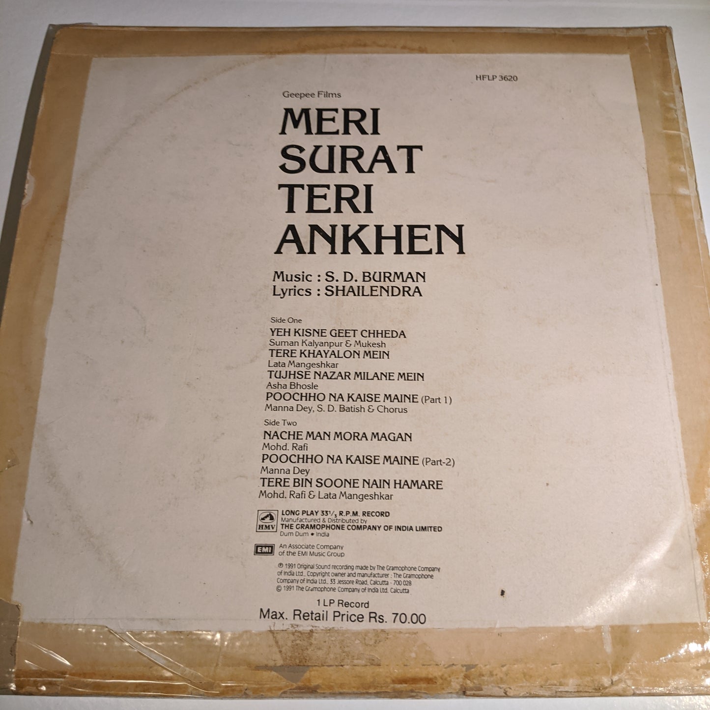 Meri Surat Teri Ankhen - S D Burman classic with Manna Dey and Rafi classics in VG+