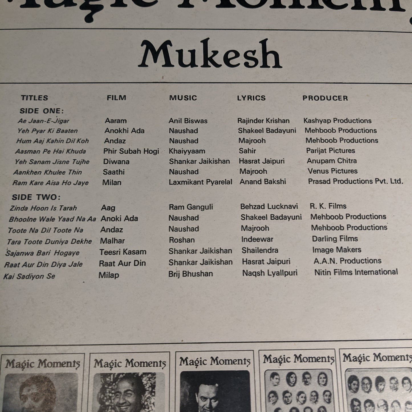 Mukesh - Magic Moments near Mint record