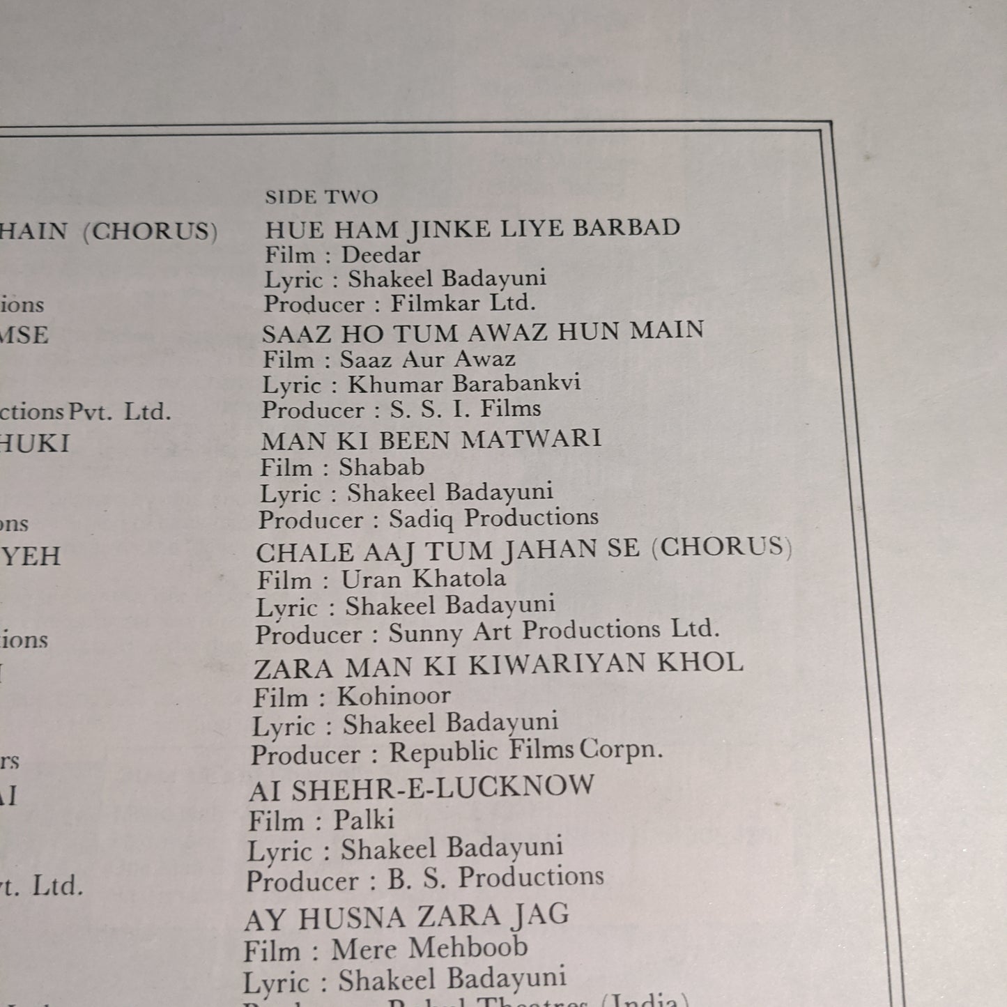 Mohammed Rafi - sings for Naushad Unplayed Mint includes *Rafis first song from Pahele Aap*