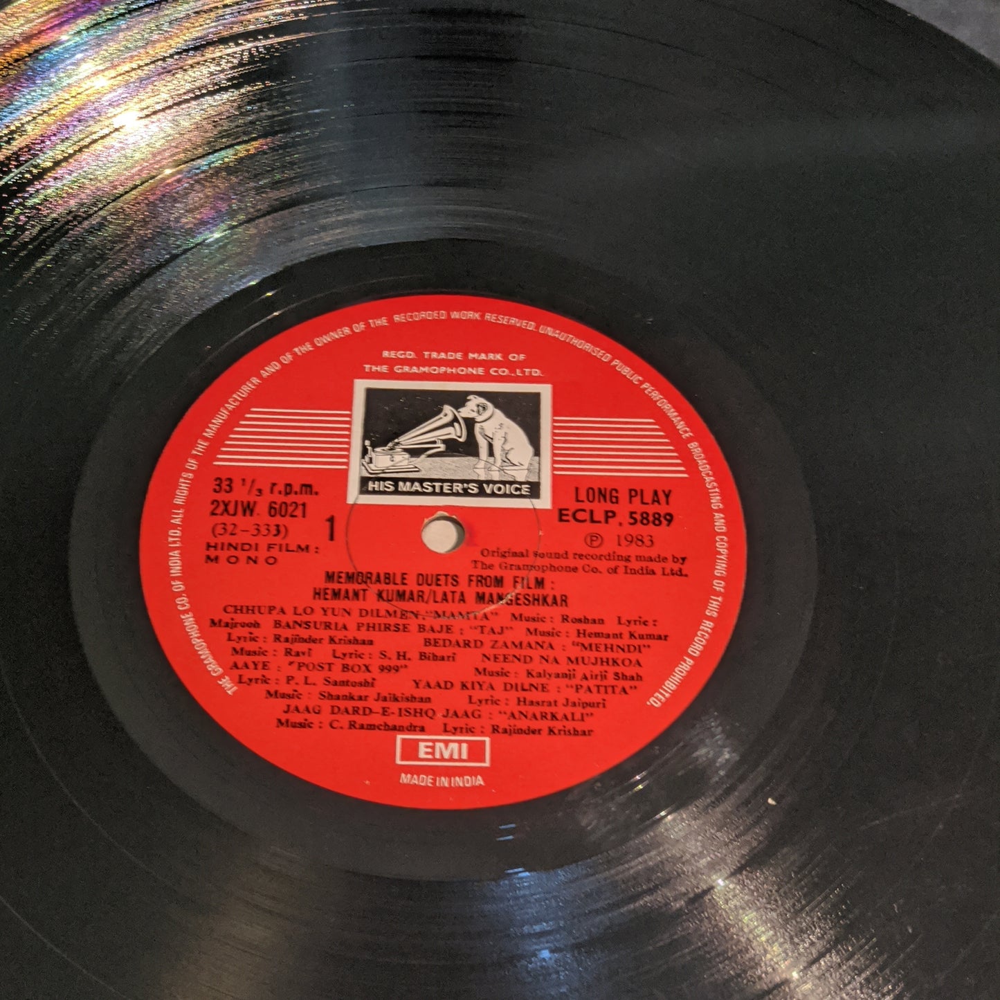 Duets of Lata Mangeshkar & Hemant Kumar record VG+