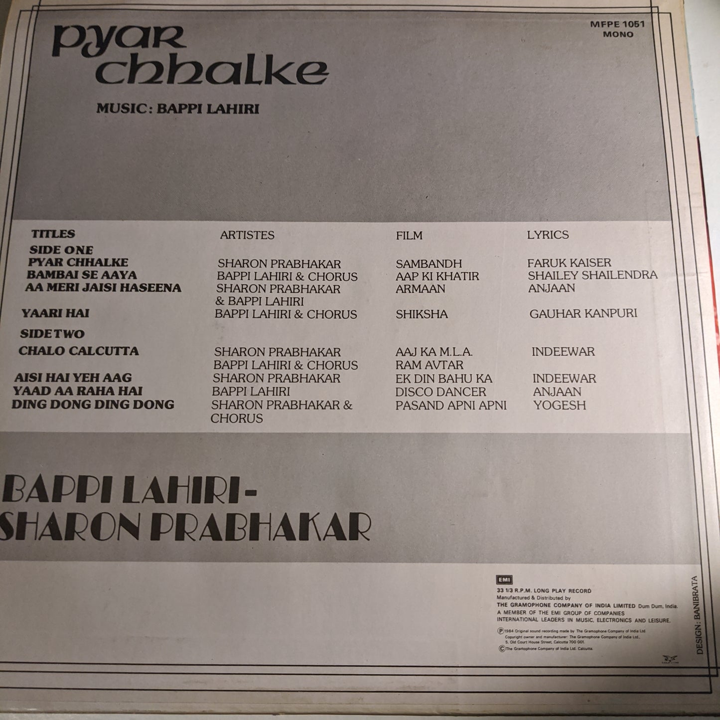 Pyar Chhalke - bappi lahiri in excellent conditon