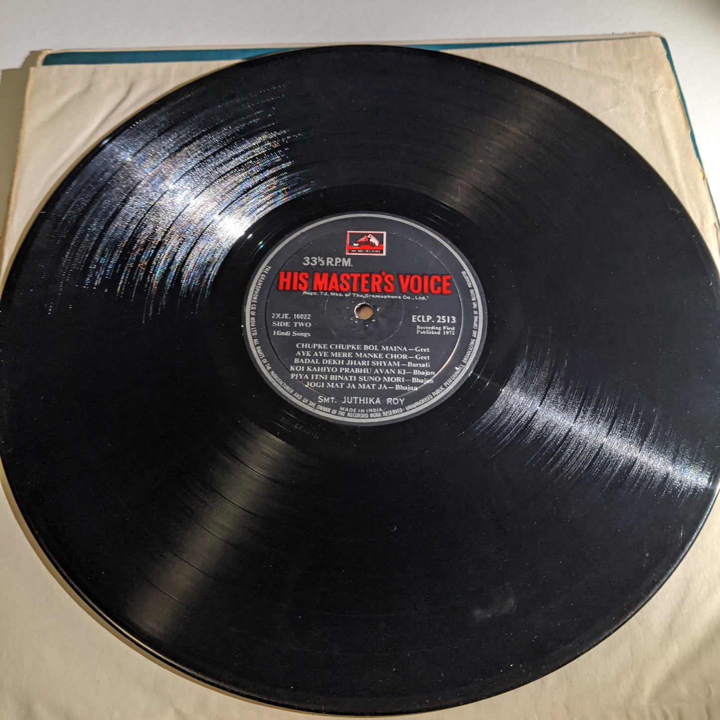 Juthika Roy - Geets and Bhajans - Black HMV label made in Collectible in excellent condition