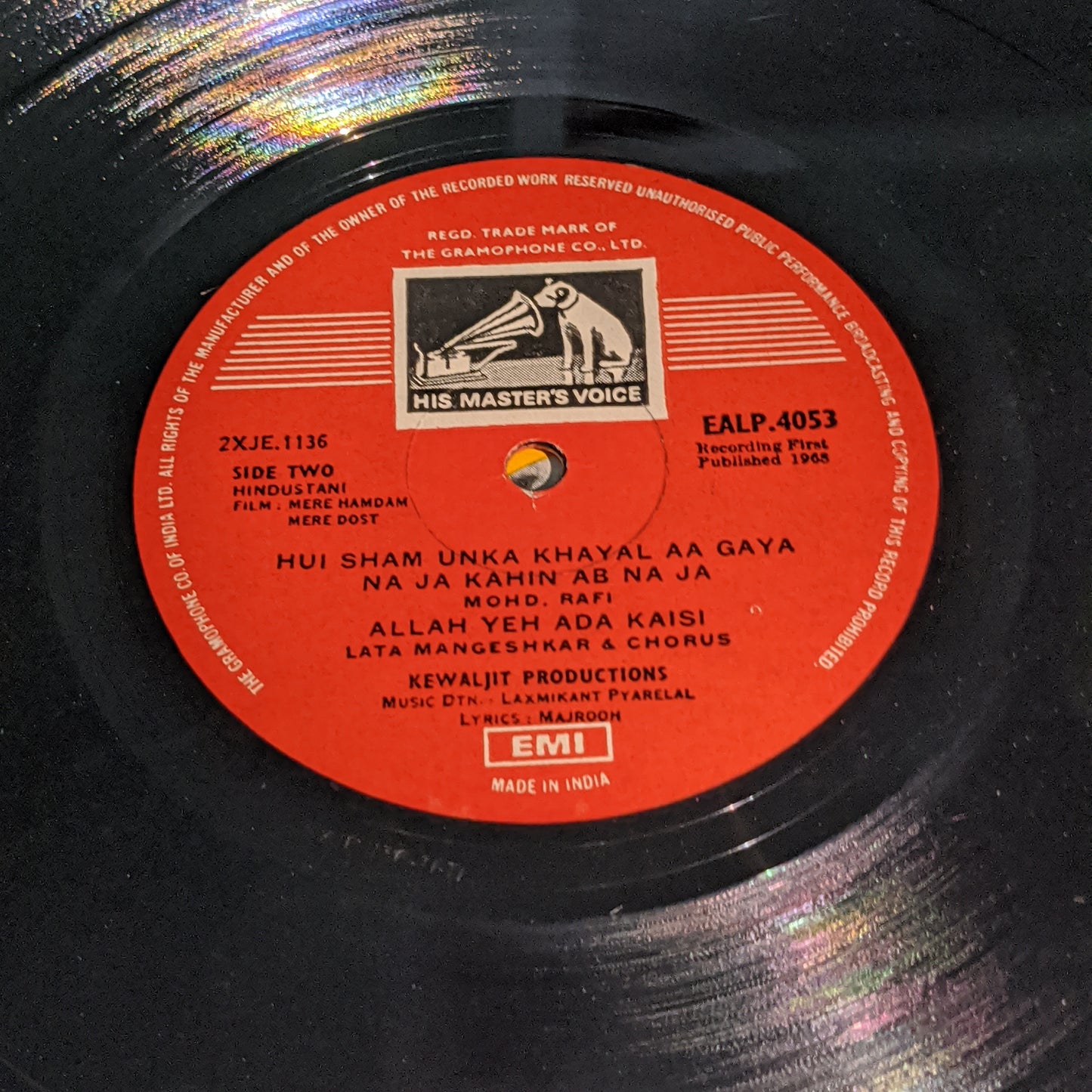 Mere Hamdam Mere Dost - Laxmikant Pyarelal superhit in Excellent conditon