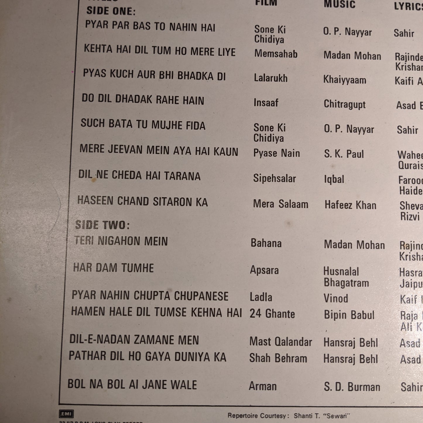 Talat Mahmood and Asha Bhosle - Duets to remember near mint condition.