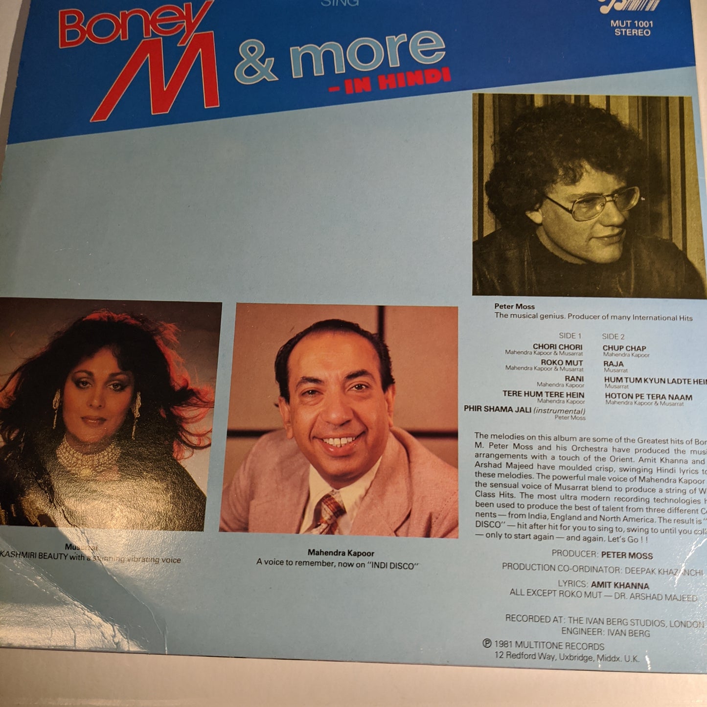 Musarrat and Mahendra Kapoor -Boney M & More - In Hindi - VG++