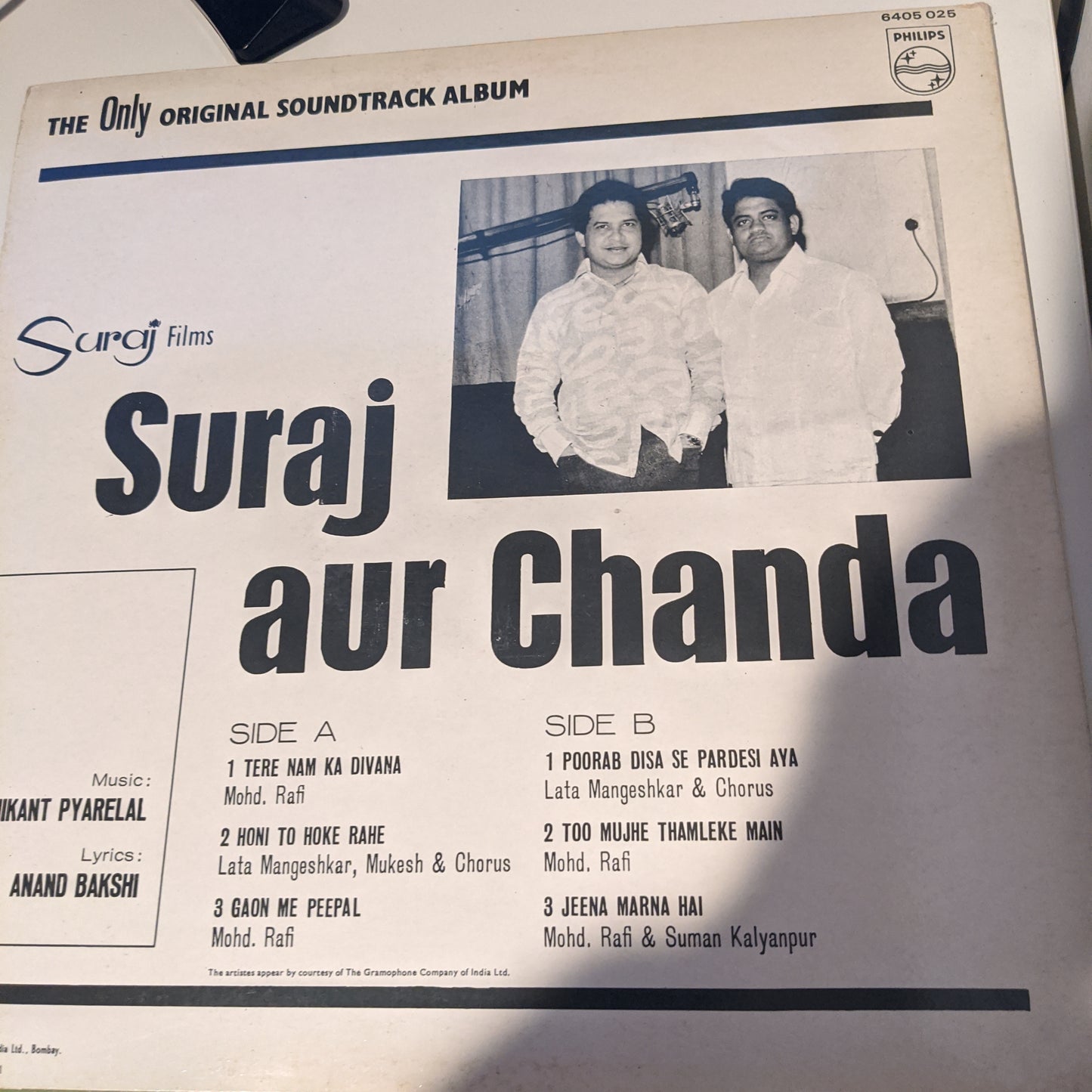 Suraj Aur Chanda - Music by Laxmikant Pyarelal - Philips Holland pressing RARE in MINT