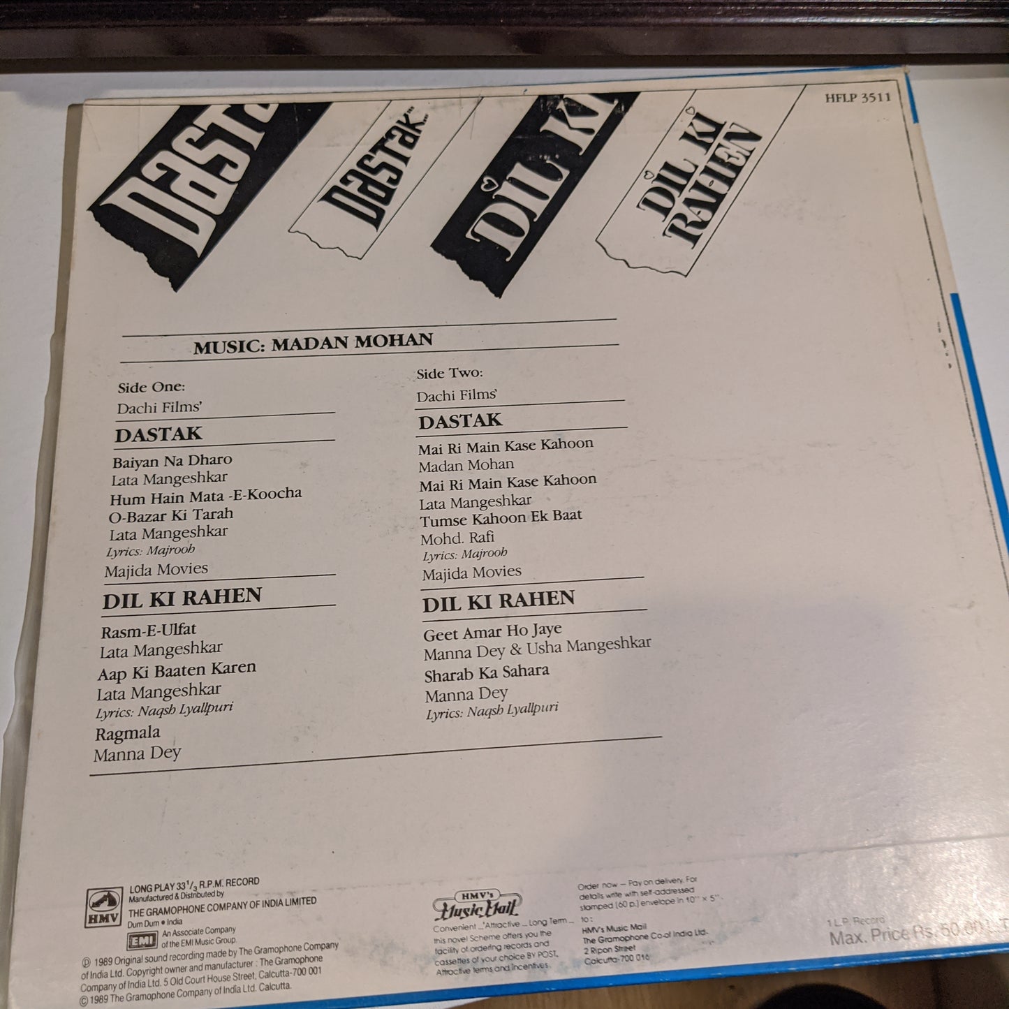 Dastak + Dil Ki Raahen - music Madan Mohan in near Mint