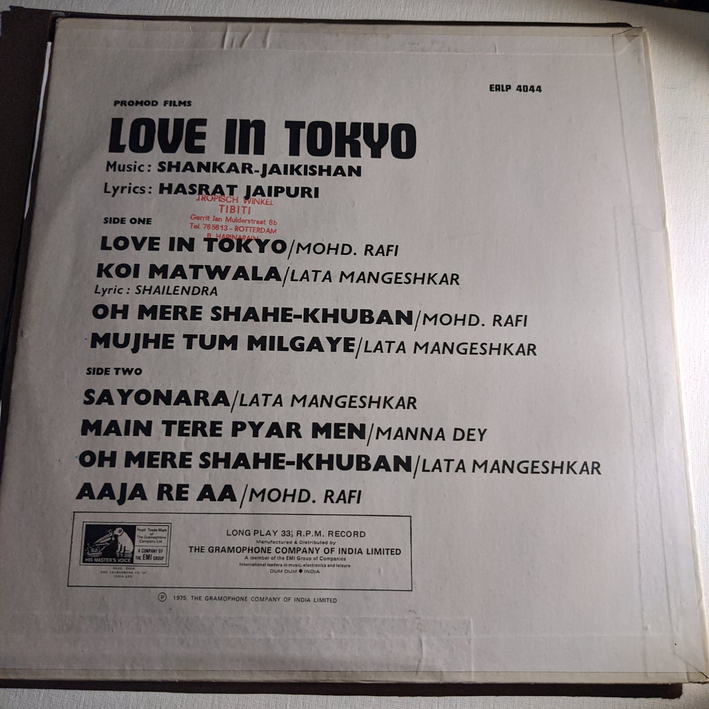 Love inTokyp - Shankar jaikishan superhit in good+ condition