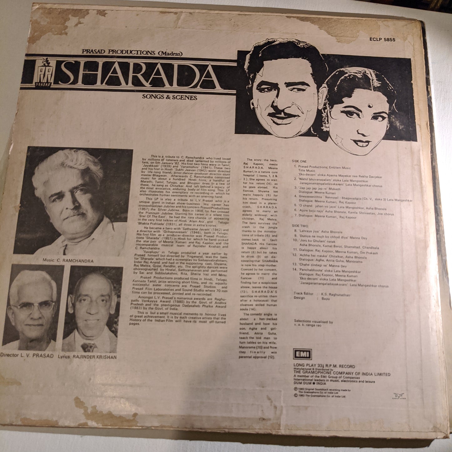 Sharada - C Ramchandra Classic superhit in excellent condition