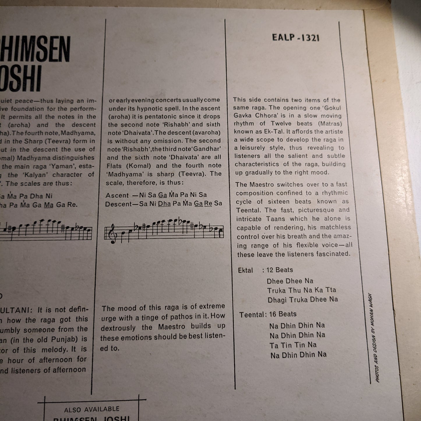 Bhimsen Joshi - Ragas Yaman-Kalyan, Multani
