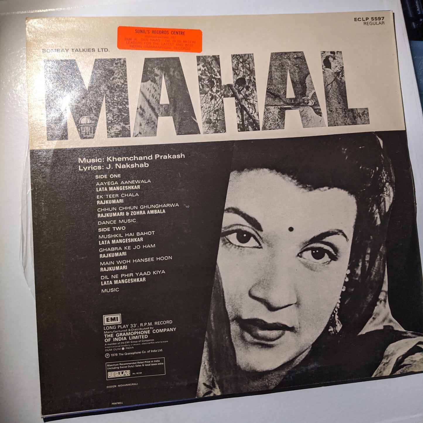 Mahal - Khemchand Prakash classic with lata song "Aayega aanewala" in near mint condition