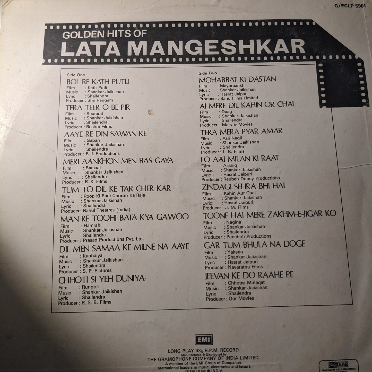 Lata Mangeshkar - Golden hits in VG+