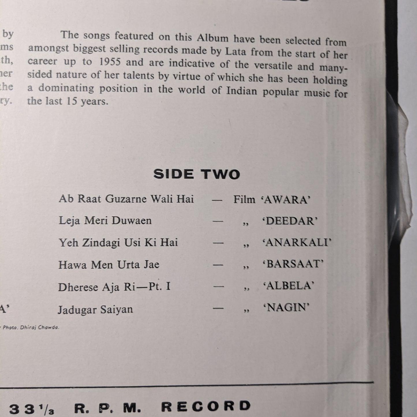 Lata Mangeshkar - All Time favourites 180 GM heavy Odeon in near mint