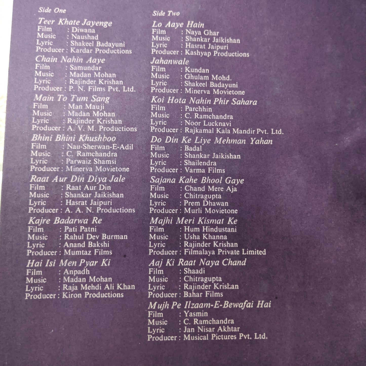 Lata Mangeshkar - Down Memory lane Mint record (Unplayed )