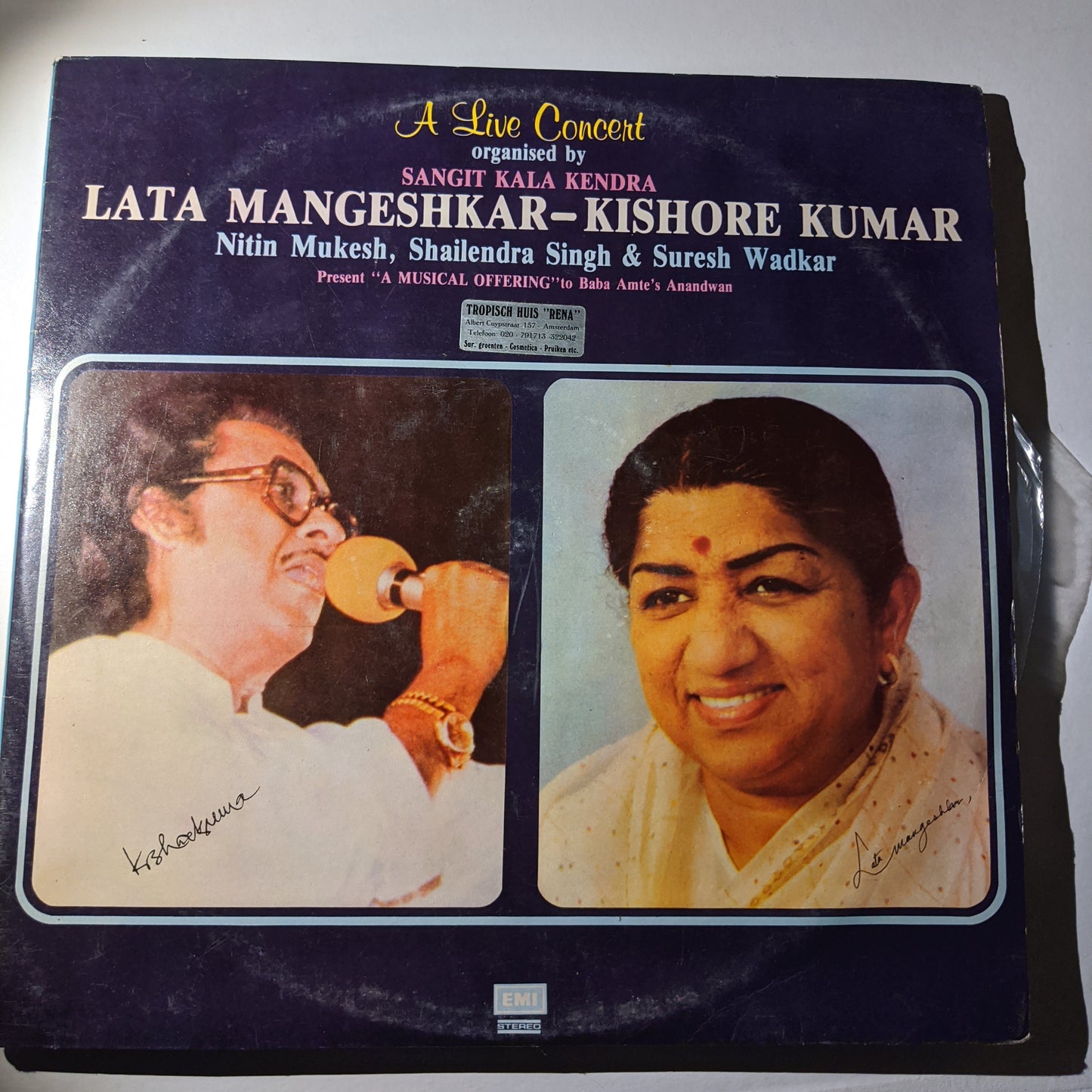 Lata Mangeshkar - Kishore Kumar, Nitin Mukesh, Shailendra Singh & Suresh Wadkar - A Live Concert Organised By Sangit Kala Kendra ("A Musical Offering" To Baba Amte's Anandwan) condition Near mint Pristine Well preserved