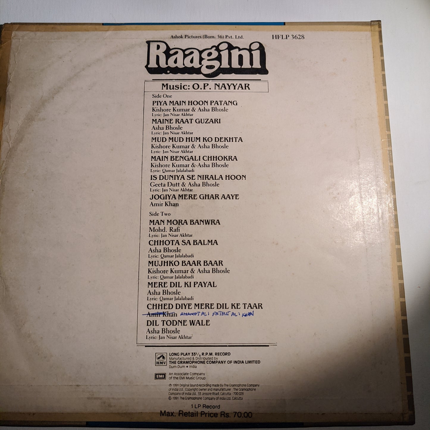 Raagini - O P Nayyar superhit classic RARE VG+ condition