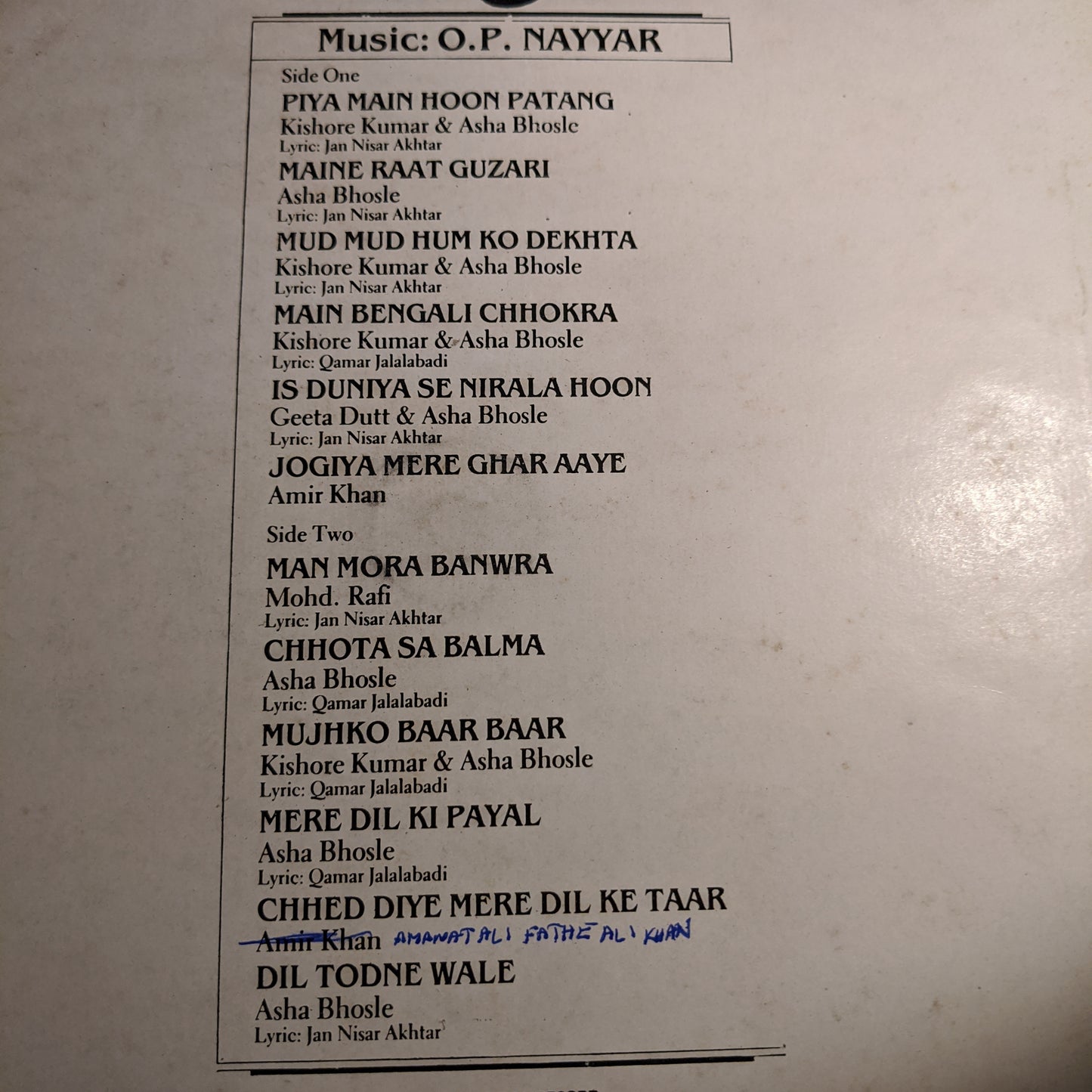 Raagini - O P Nayyar superhit classic RARE VG+ condition