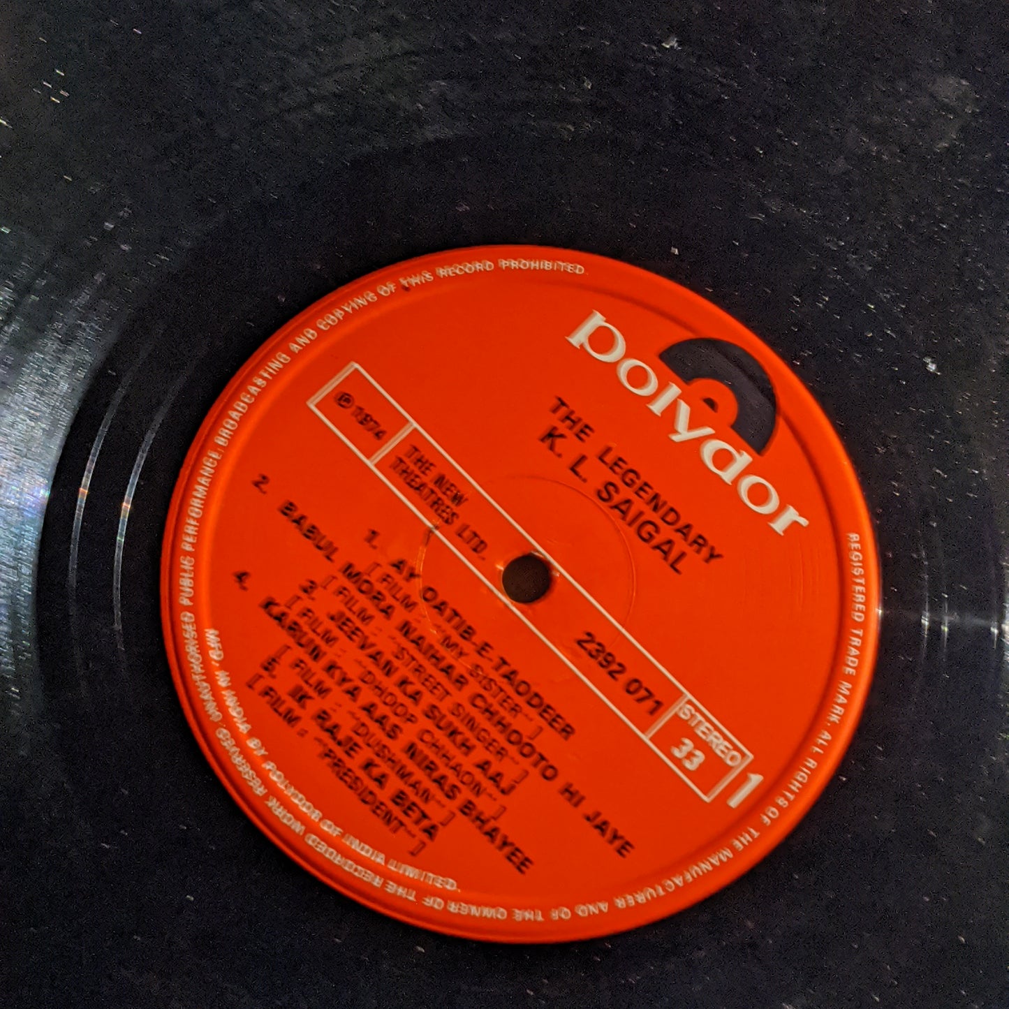 K L saigal - legendary in Stereo in excellent condition - contains All his popular songs