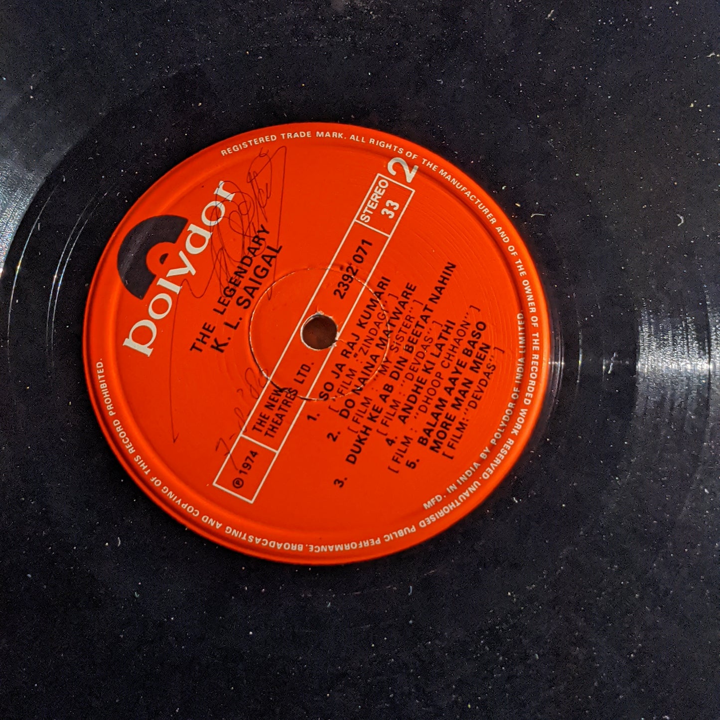 K L saigal - legendary in Stereo in excellent condition - contains All his popular songs
