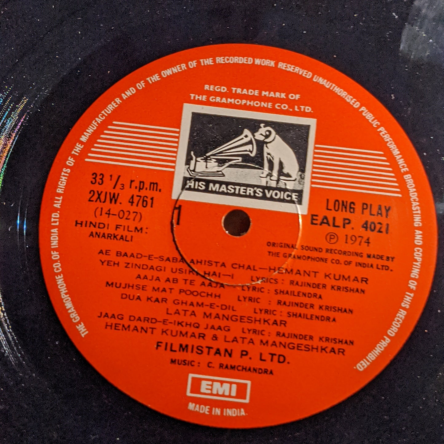 Anarkali - C Ramchandra classic Superhit with lata mangeshkar in near Mint