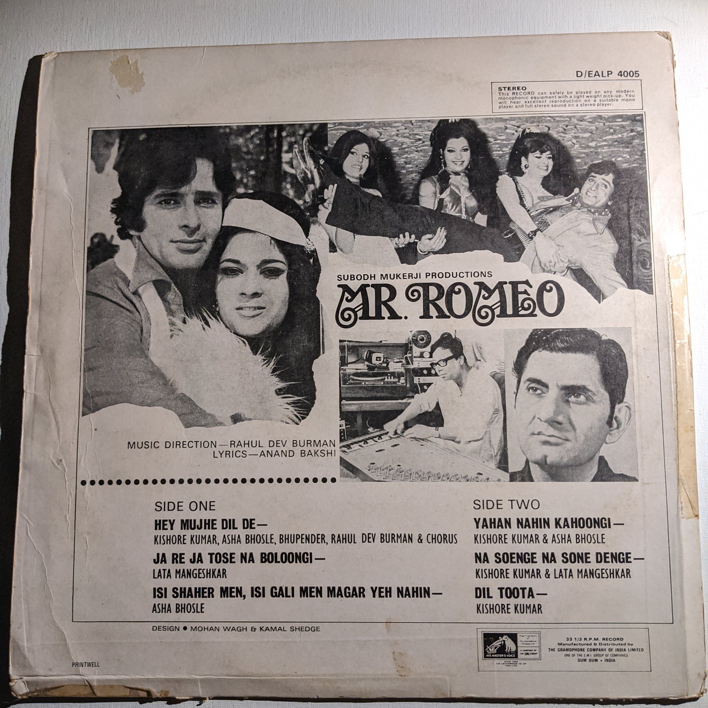 Mr. Romeo - R D Burman rare slbum 1st heacy HMV pressing in Excellent condition