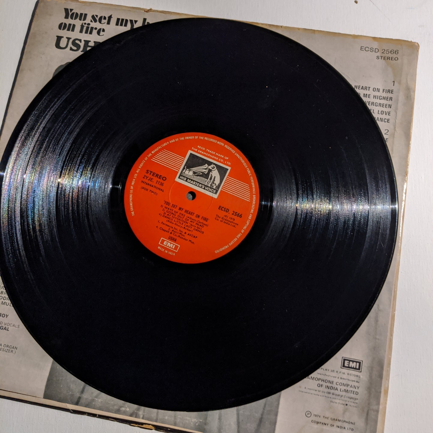 Usha Uthup Rare album - You set my heart on fire in Excellent to near mint