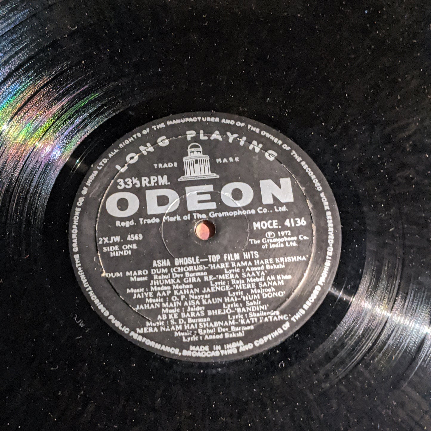 Asha bholse - Top Film hits in Heavy Odeon pressing in Excellent