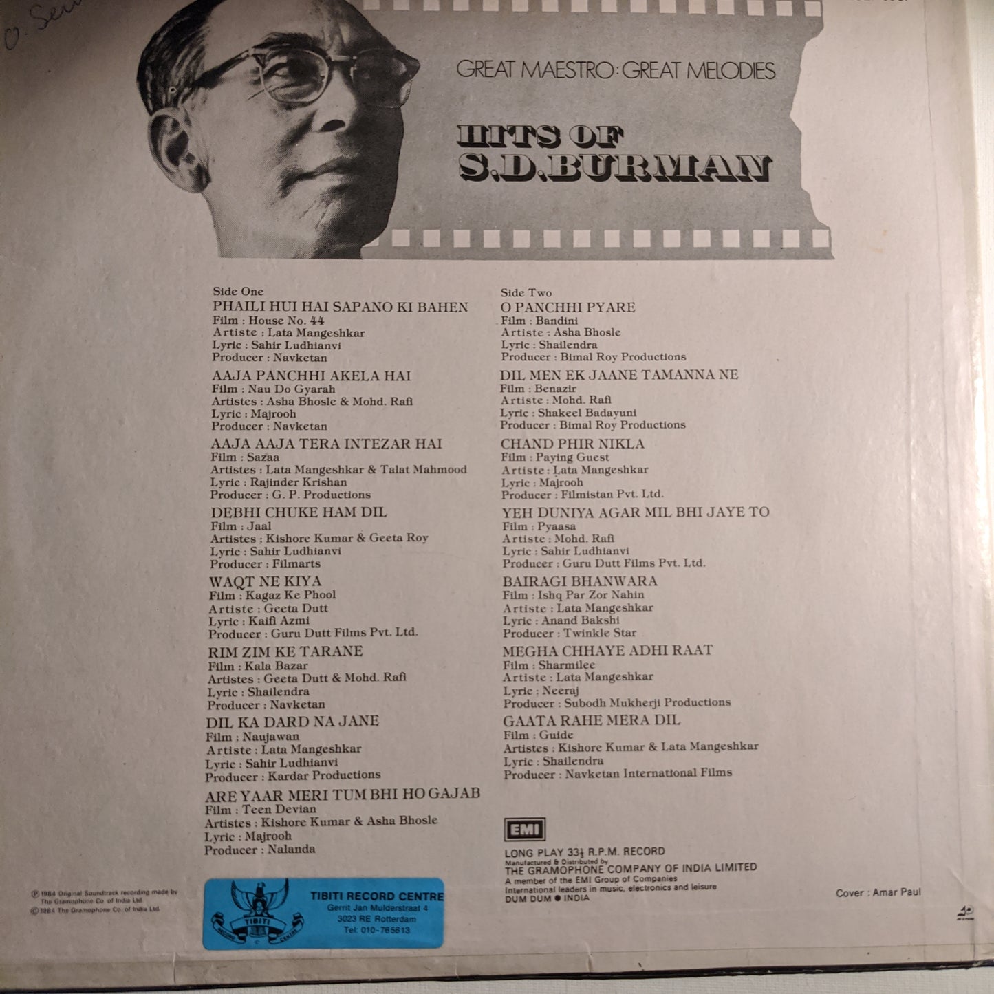 S D Burman -hits in Near Mint