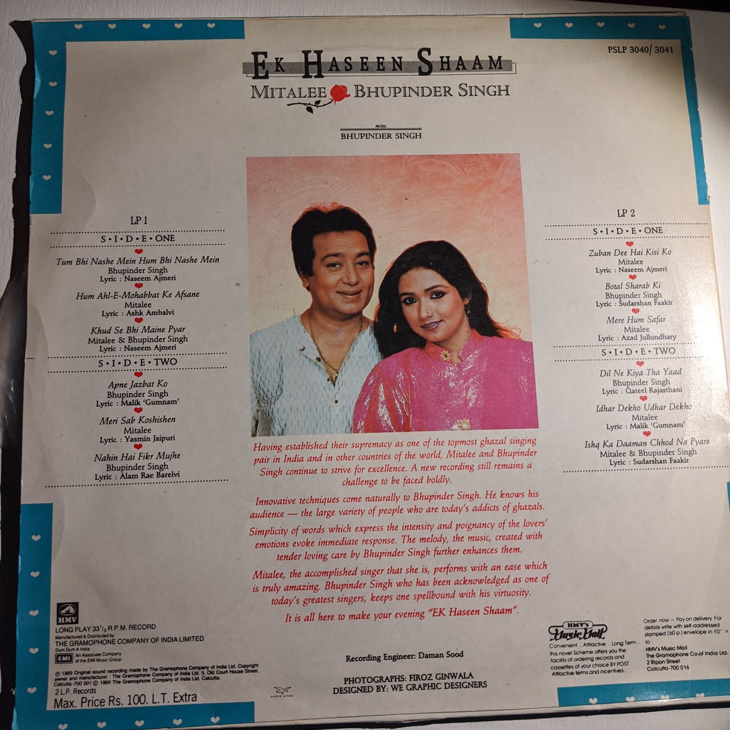Bhupinder and Mitalle - Ek haseen Sham - Unplayed 2 LP set
