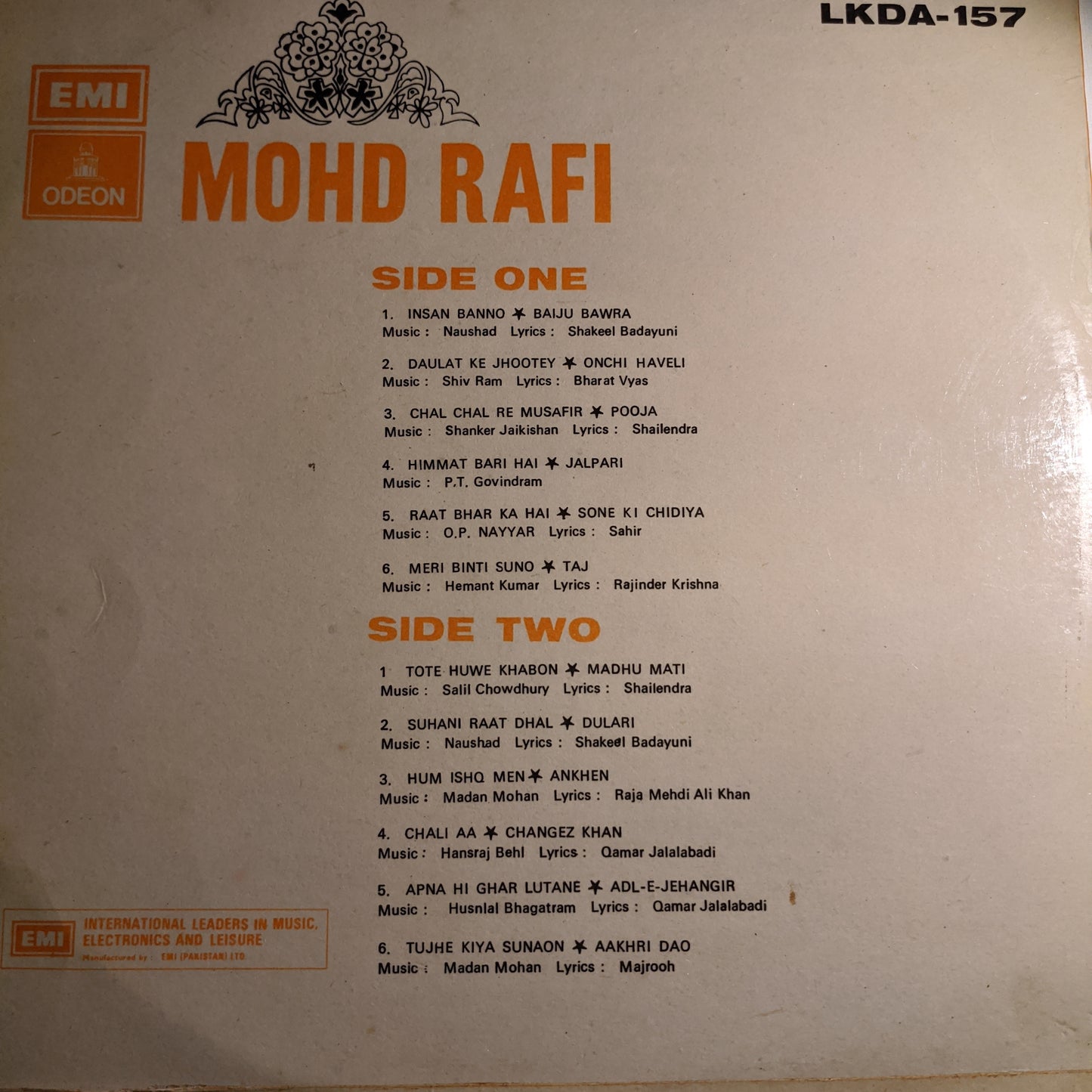 Mohammed Rafi - Rare collection of hits in Excellent to near Mint
