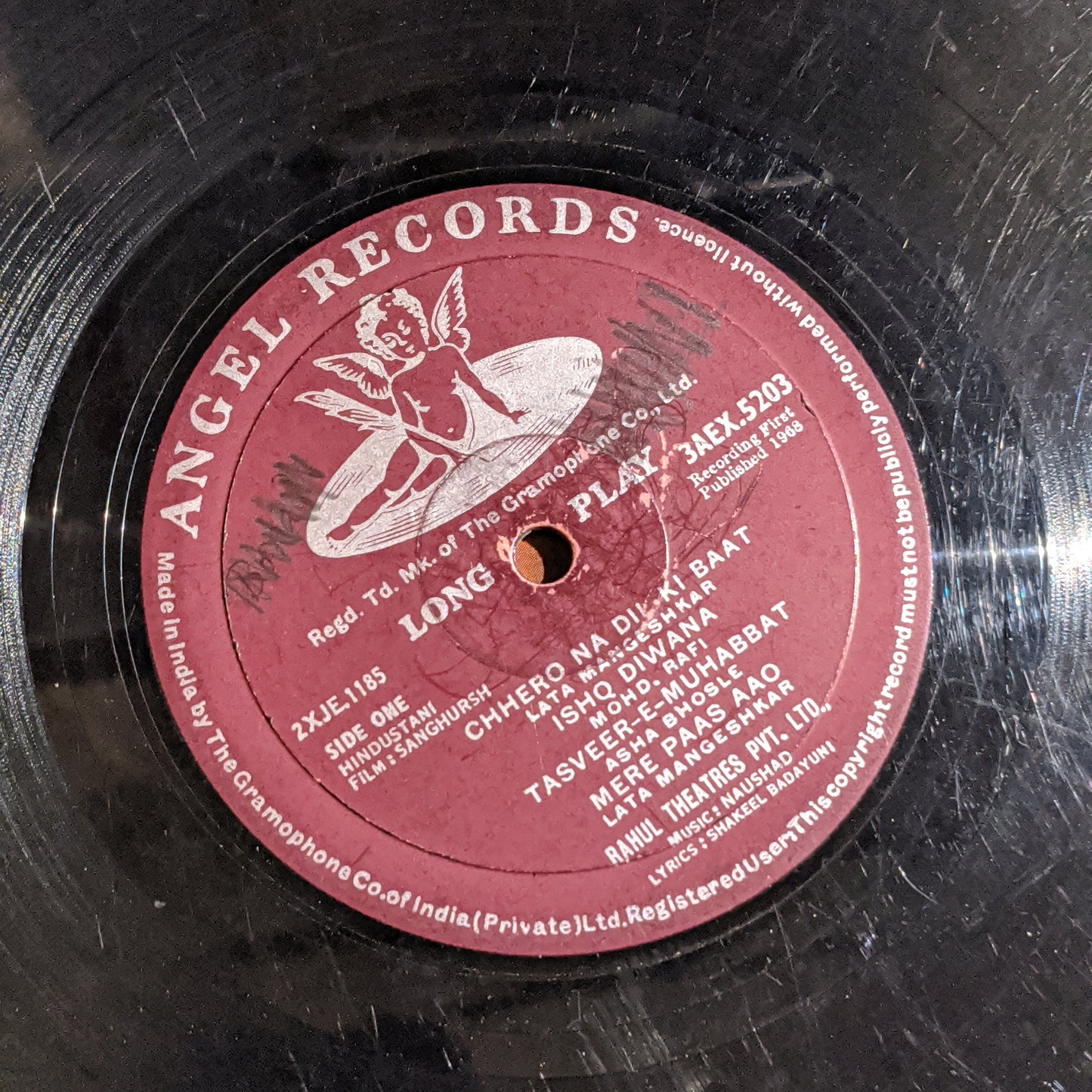 SUNGHURSH - Music by Naushad- 1st Angel Pressing in VG