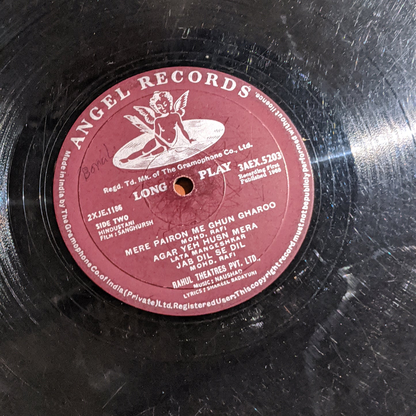 SUNGHURSH - Music by Naushad- 1st Angel Pressing in VG