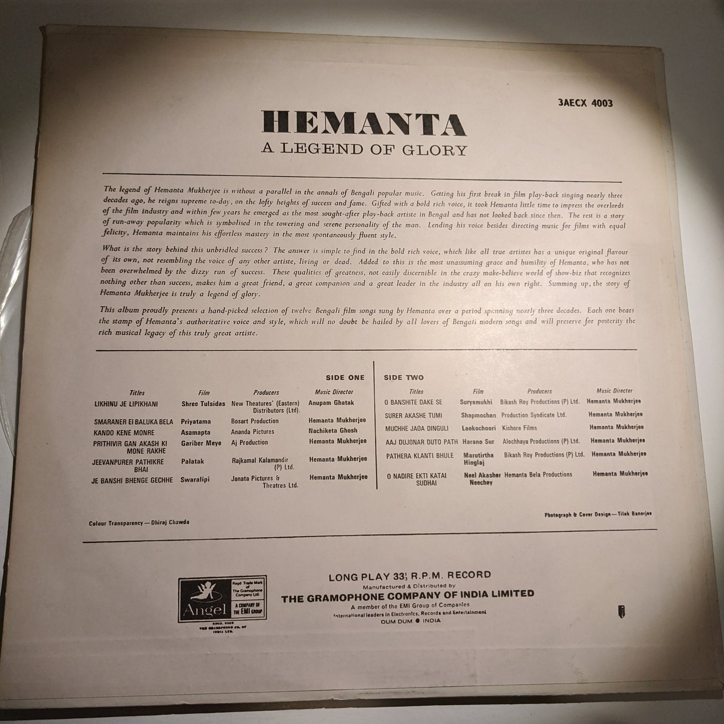 Hemanta - Legend of glory of Hemant Kumar - bengali - in unplayed mint