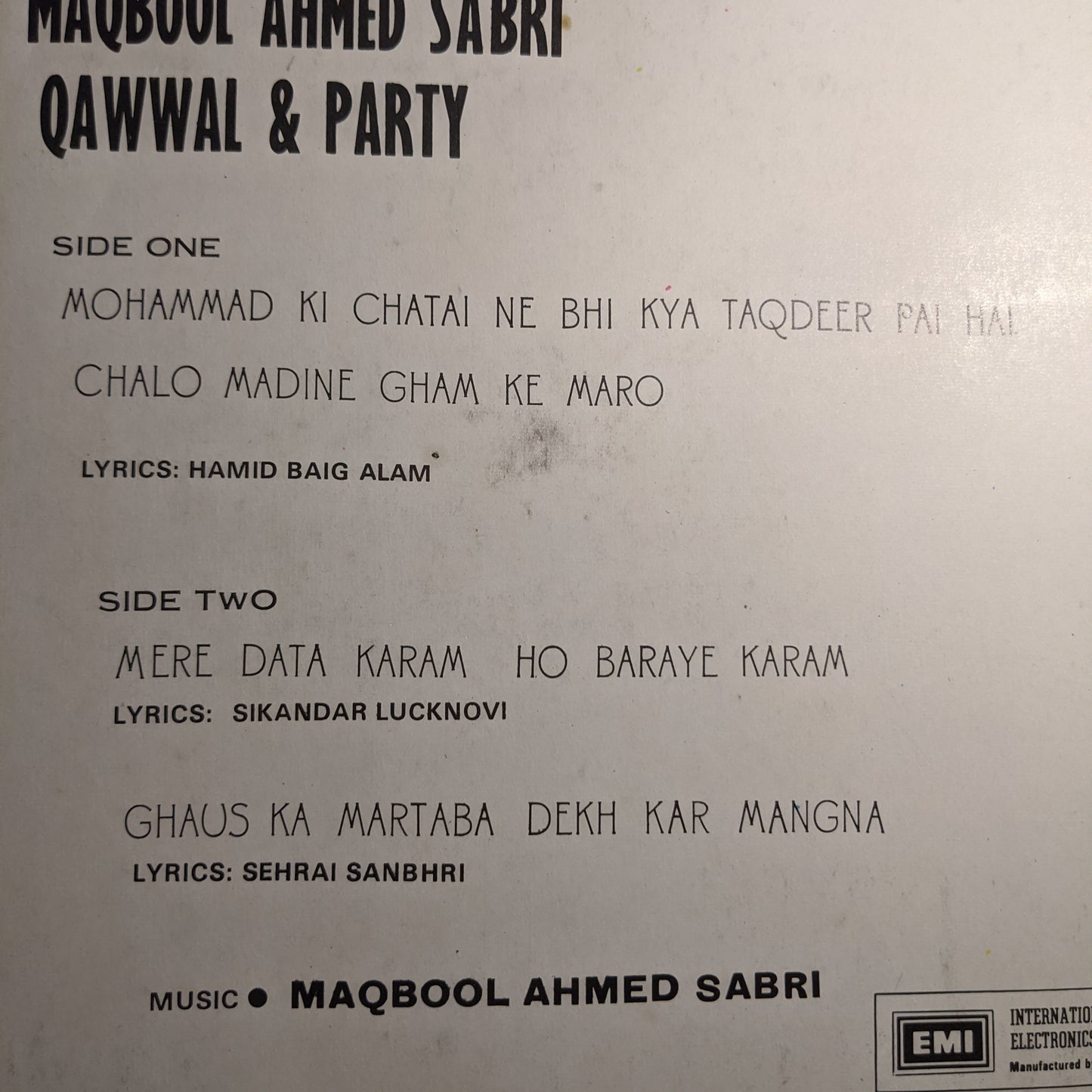 Ghulam Farid Sabri, Maqbool Ahmed Sabri Qawwal & Party* Ghulam Farid Sabri, Maqbool Ahmed Sabri Qawwal & Party in excellent
